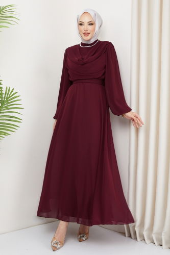 L.P.N. - Evening Dress 2010LPN858 Burgundy