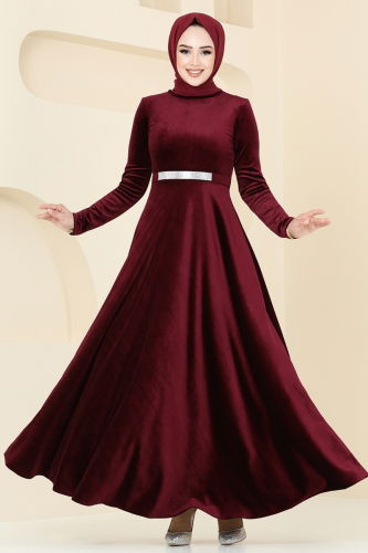 moda selvim Evening Dress 2013MEY846 Burgundy - Thumbnail