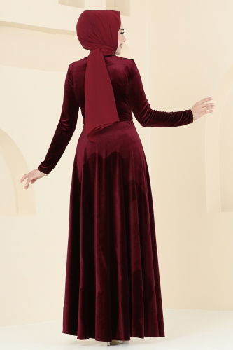 moda selvim Evening Dress 2013MEY846 Burgundy - Thumbnail