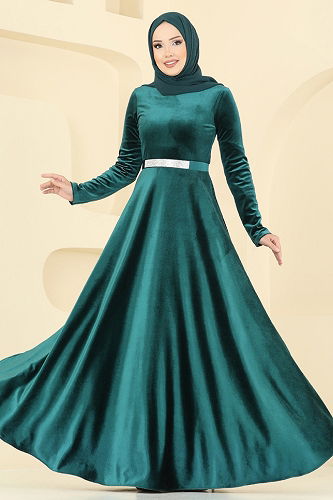 moda selvim Evening Dress 2013MEY846 Emerald - Thumbnail
