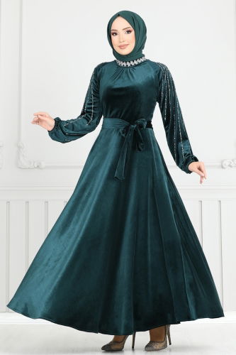 moda selvim Evening Dress 2014MEY846 Emerald - Thumbnail