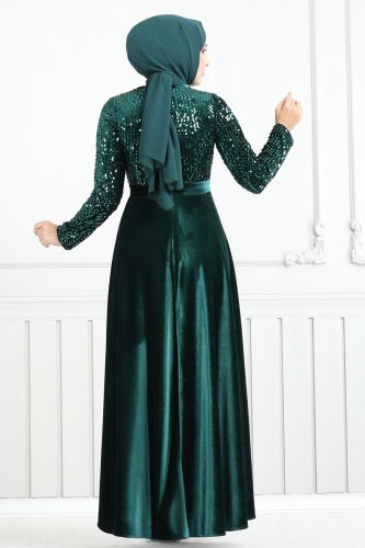 moda selvim Evening Dress 2015MEY846 Emerald - Thumbnail