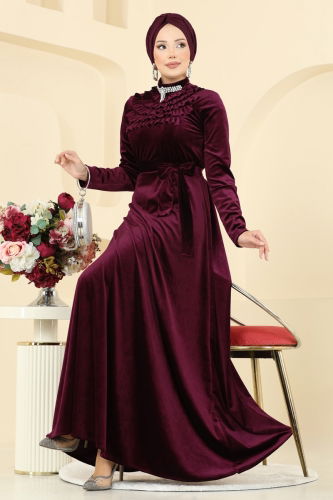 M.E.Y. - Evening Dress 2048MEY846 Burgundy