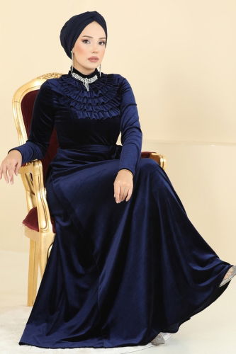 M.E.Y. - Evening Dress 2048MEY846 Navy Blue