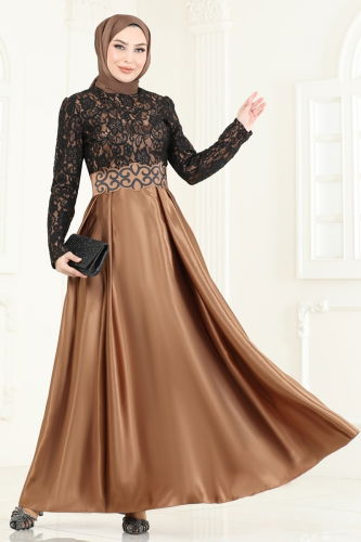 A.S.M.K. - Evening Dress 2133ASMK1074 Light Brown