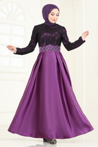 A.S.M.K. - Evening Dress 2133ASMK1074 Purple