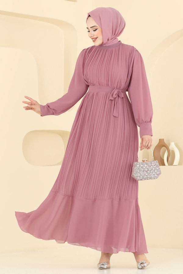 Modaselvim خصم صافٍ20%+20% في سلة التسوق فستان سهرة وردي 2150MP806