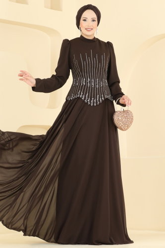 D.M.N.K. - Evening Dress 234DMNK1166 Brown