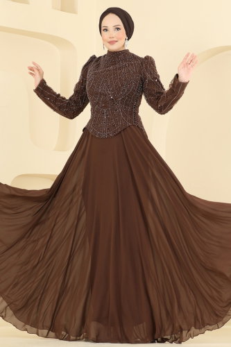D.M.N.K. - Evening Dress 235DMNK1166 Brown