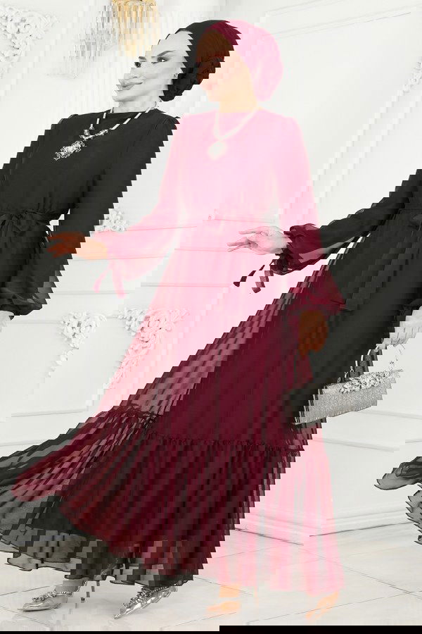 Modaselvim NET 20%+20% DISCOUNT IN THE CARD Evening Dress 2401PN204 Burgundy