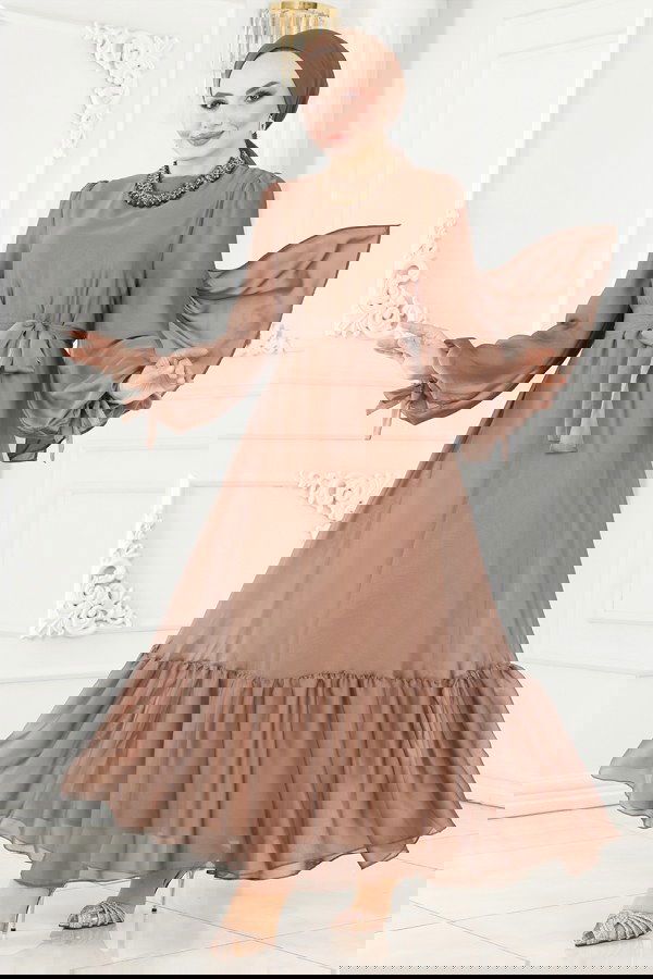 Modaselvim خصم صافٍ20%+20% في سلة التسوق فستان سهرة لاتيه 2401PN204