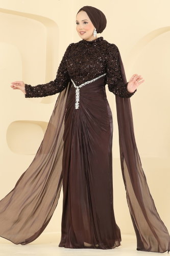 D.M.N.K. - Evening Dress 241DMNK1166 Brown