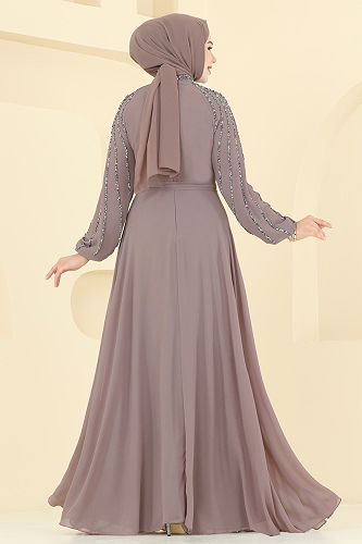 moda selvim Evening Dress 2420ANT466 Vision - Thumbnail