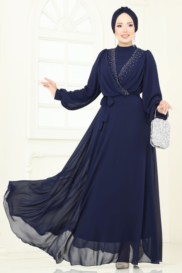 Modaselvim NET 20%+20% DISCOUNT IN THE CARD Evening Dress 2427ANT466 Navy Blue