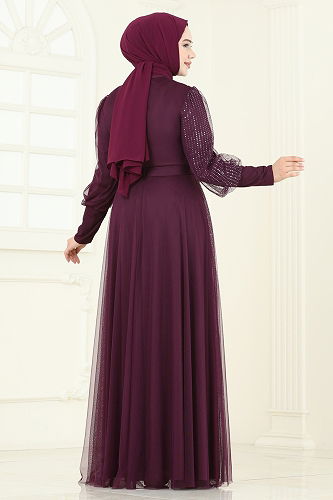 moda selvim فستان سهرة توتي 2457ELC1143 - Thumbnail