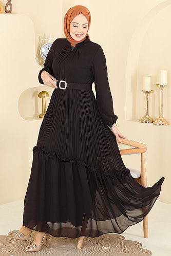 moda selvim Evening Dress 2468ANT466 Brown - Thumbnail