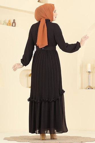 moda selvim Evening Dress 2468ANT466 Brown - Thumbnail