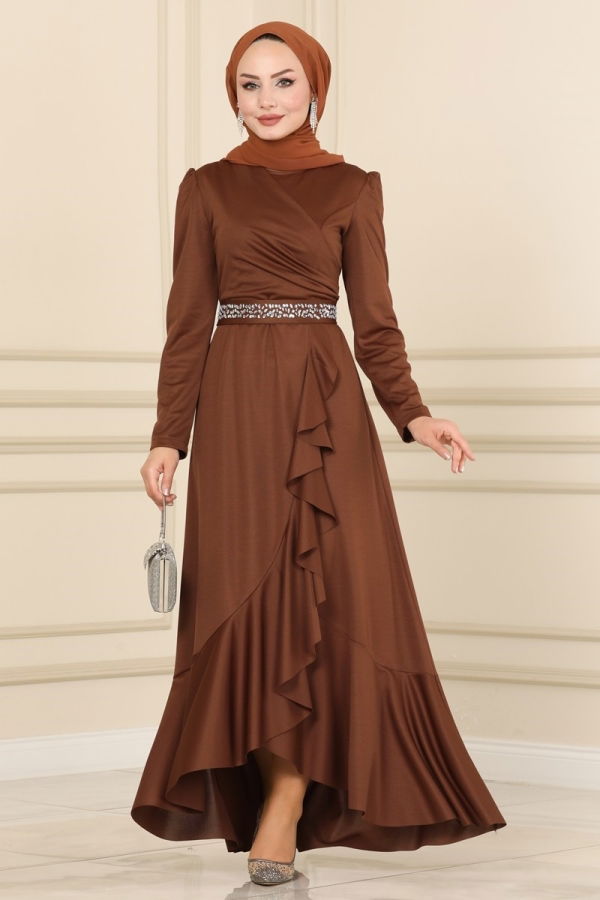 Modaselvim EVENING DRESSES Evening Dress 2497ASMK1074 Brown