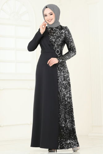 A.S.M.K. - Evening Dress 2516ASMK1074 Black & Silver