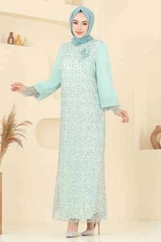 E.L.C. - فستان سهرة اخضر فاتح 2517ELC1143