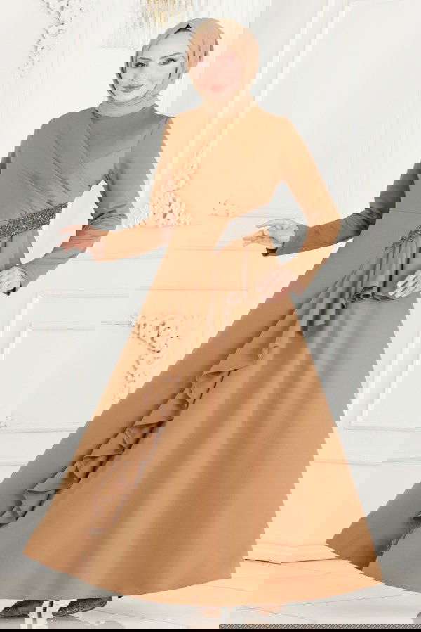 Modaselvim NET 20%+20% DISCOUNT IN THE CARD Evening Dress 2519SL432 Latte