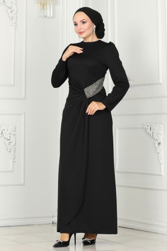 S.L. - EVENING DRESS 2526SL432 Black Crocodile