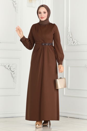 S.L. - EVENING DRESS 2527SL432 Coffee