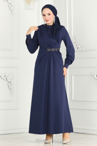 S.L. - EVENING DRESS 2527SL432 Navy Blue