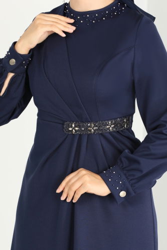 moda selvim EVENING DRESS 2527SL432 Navy Blue - Thumbnail