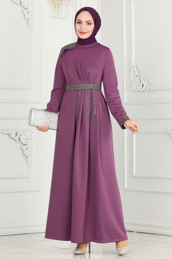 Modaselvim BIG SEASON DISCOUNT Evening Dress 2529SL432 Dark Lilac