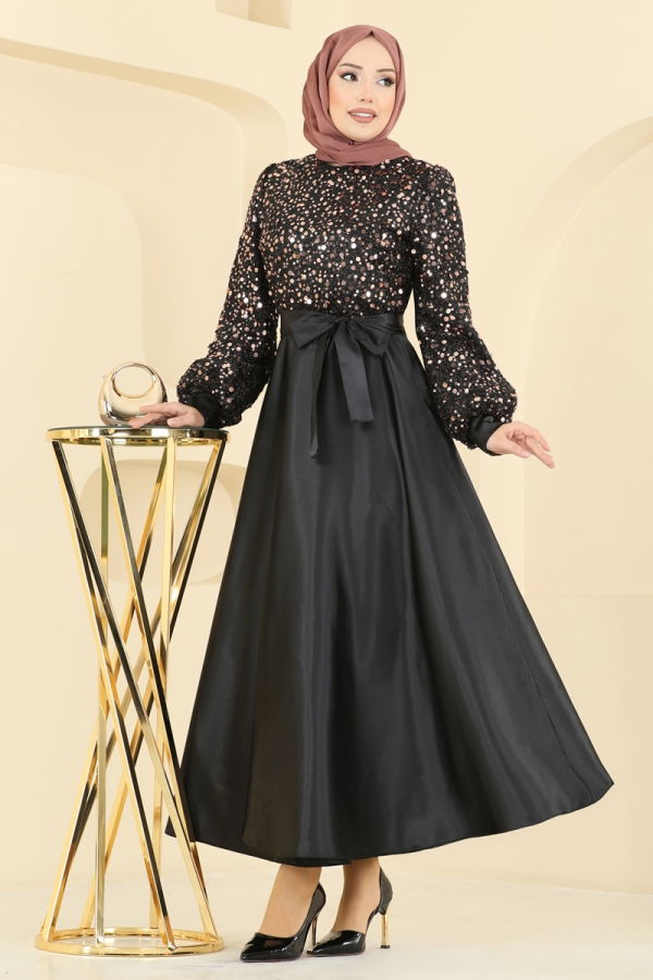 Modaselvim EVENING DRESSES Evening Dress 2537ASMK1074 Black & Copper