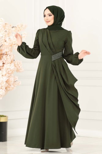 A.S.M.K. - Evening Dress 2597ASMK1074 Khaki