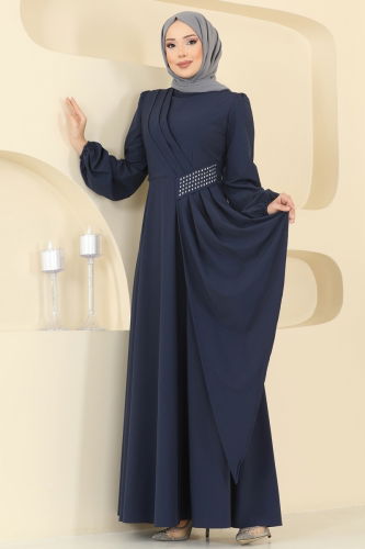 A.S.M.K. - Evening Dress 2597ASMK1074 Navy Blue