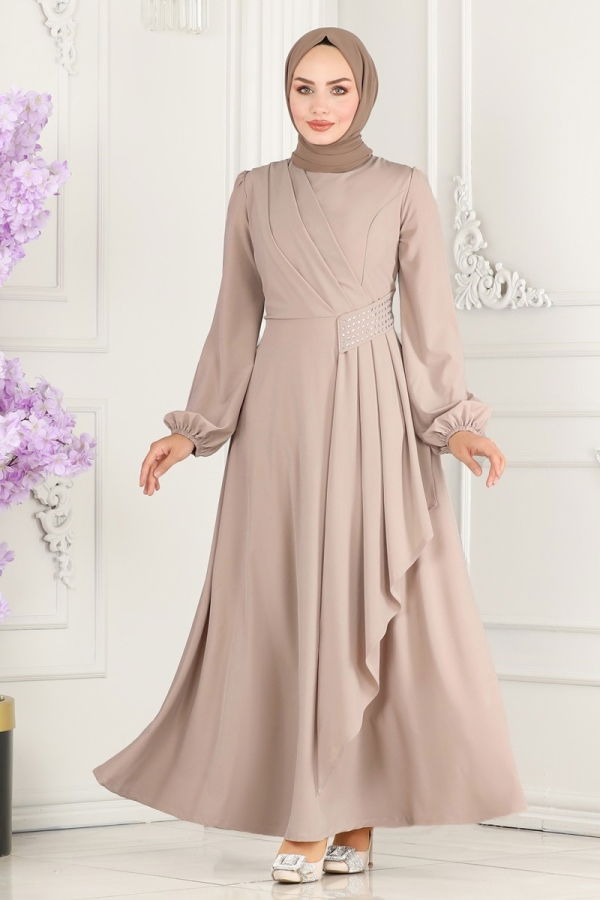 Modaselvim فستان سهرة فستان سهرة بيج 2597ASMK1074