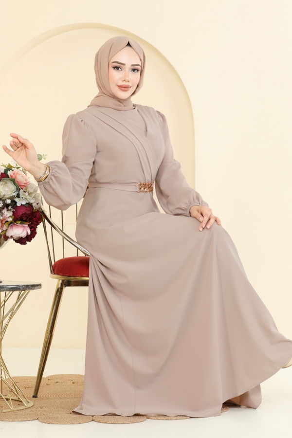 Modaselvim EVENING DRESSES Evening Dress 2646ASMK1074 Beach Beige