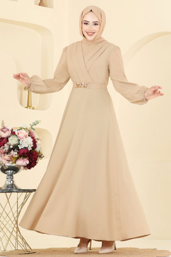 Modaselvim EVENING DRESSES Evening Dress 2646ASMK1074 Beige