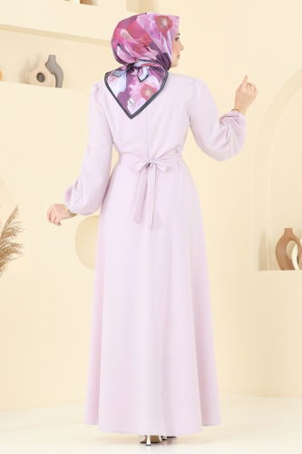 moda selvim Evening Dress 2646ASMK1074 Light Lilac - Thumbnail