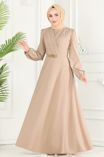 moda selvim Evening Dress 2646ASMK1074 Light Vision - Thumbnail