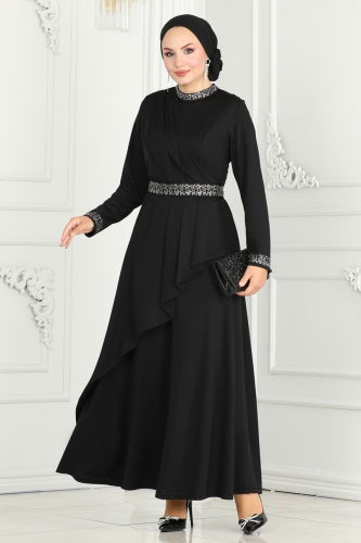 D.V.L. - EVENING DRESS 264DVL817 Black Crocodile