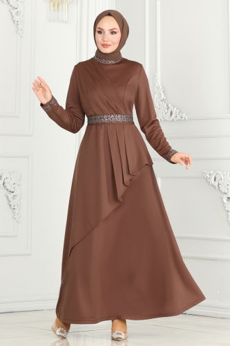 D.V.L. - EVENING DRESS 264DVL817 Coffee