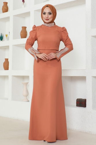 A.S.M.K. - Evening Dress 2697ASMK1074 Salmon