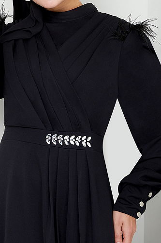 moda selvim EVENING DRESS 271DVL897-M Black - Thumbnail