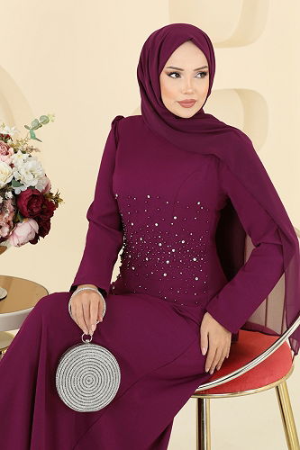 moda selvim فستان سهرة توتي 2727SL432 - Thumbnail