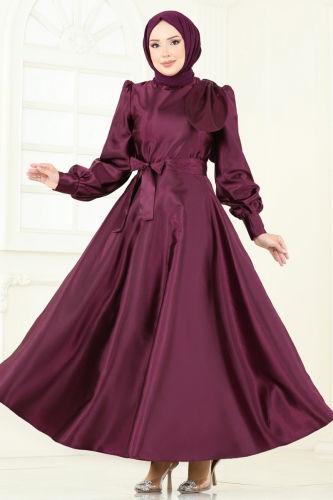 A.S.M.K. - Evening Dress 2745ASMK1074 Burgundy