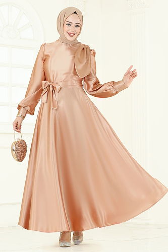 moda selvim Evening Dress 2745ASMK1074 Vision - Thumbnail