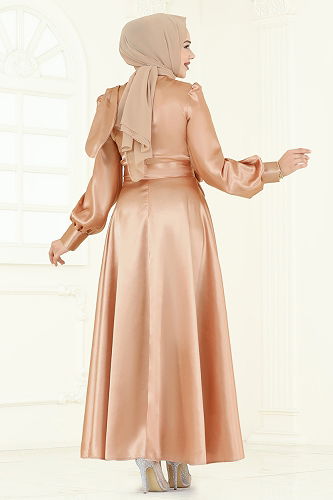 moda selvim Evening Dress 2745ASMK1074 Vision - Thumbnail