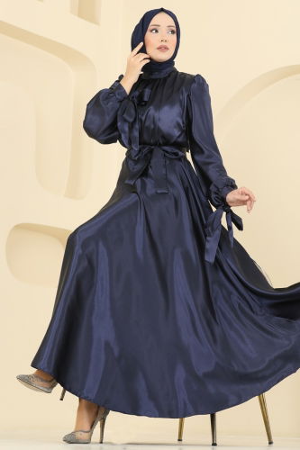 A.S.M.K. - Evening Dress 2746ASMK1074 Navy Blue
