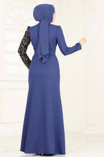 Evening Dress 2777ASMK1074 Indigo - 4