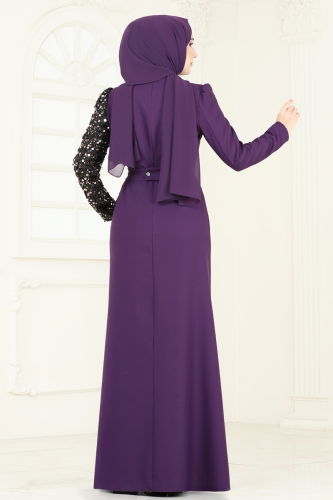 Evening Dress 2777ASMK1074 Purple - 4