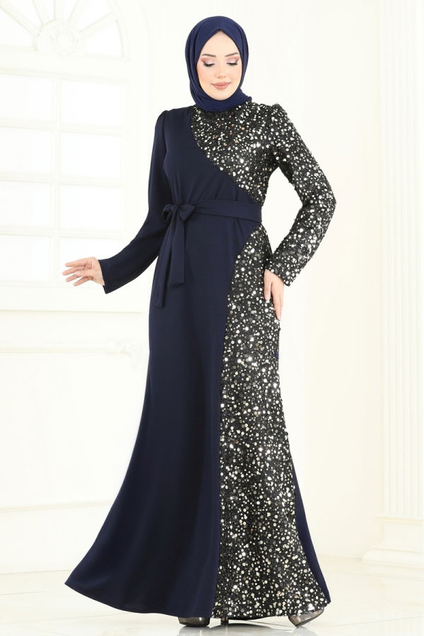 Modaselvim فستان سهرة فستان سهرة كحلي 2808ASMK1074